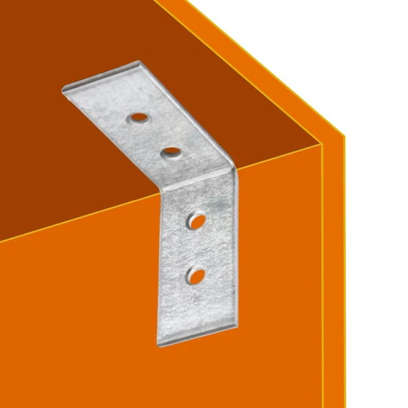 (10 ADET) Mobilya Eşya Dolap Duvara Sabitleme Köşebent Bağlantı Aparatı L Demiri Gönye 45x45x20 Mm - Resim 3