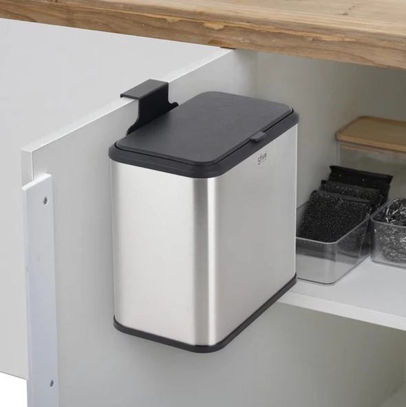 5five Simply Smart Dolap İçi Compact 5LT. Çöp Kovası Çelik - 3
