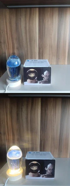 Ahşap altlıklı ışıklı küre - Resim 6