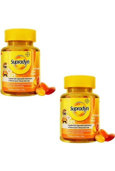 Supradyn Kids Multivitamin Ve Mineral Içeren Çiğnenebilir 60 Tablet 2 Adet