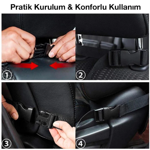 Polham 2 Adet Set Araç İçi Arka Koltuk İçin 8 Bölmeli Organizer, Su Geçirmez, Kolay Temizlenir Eşya Düzenleyici - 5