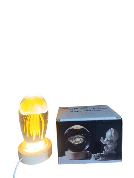 Ahşap altlıklı ışıklı küre - Resim 7