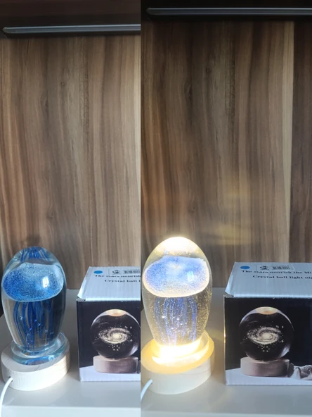 Ahşap altlıklı ışıklı küre - Resim 9