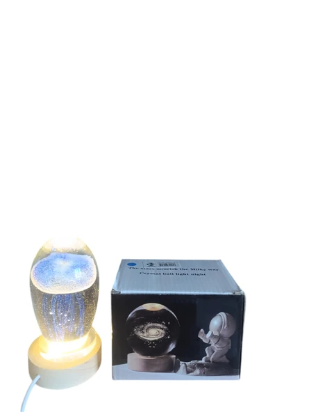 Ahşap altlıklı ışıklı küre - Resim 4