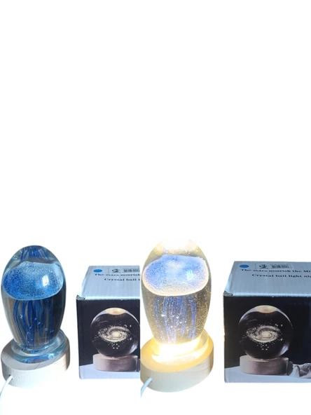 Ahşap altlıklı ışıklı küre - Resim 8