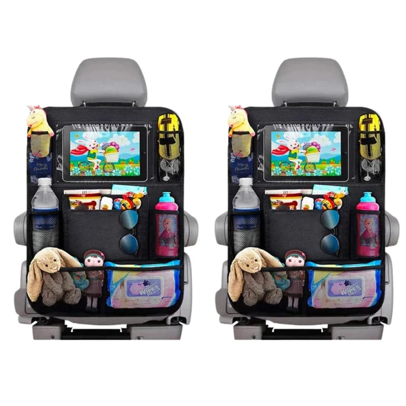 Polham 2 Adet Set Araç İçi Arka Koltuk İçin 8 Bölmeli Organizer, Su Geçirmez, Kolay Temizlenir Eşya Düzenleyici