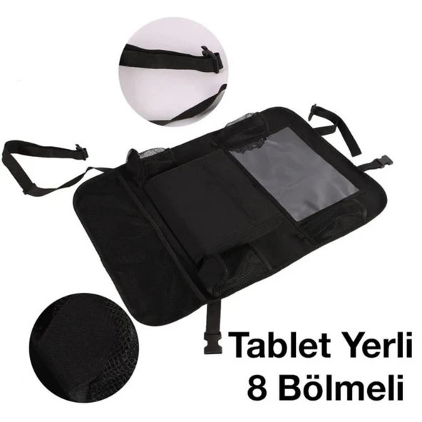 Polham 2 Adet Set Araç İçi Arka Koltuk İçin 8 Bölmeli Organizer, Su Geçirmez, Kolay Temizlenir Eşya Düzenleyici - 3