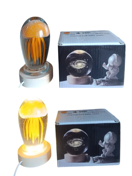 Ahşap altlıklı ışıklı küre - Resim 2