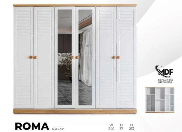 ROMA MDF 6 KAPILI DOLAP