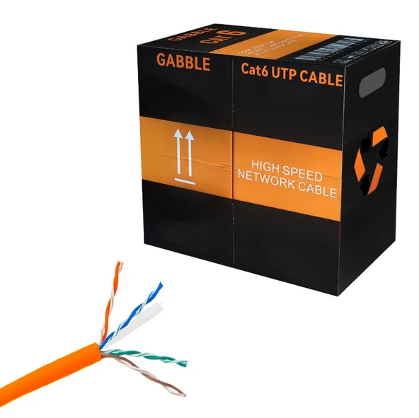 GABBLE GAB-CT305 CAT6 305MT İÇ ORTAM KABLO OD 0.57MM (TURUNCU)