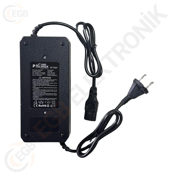 HIGHTEK HT-7224 72V 24A Elektrikli Bisiklet Ve Motorsiklet Şarj Adaptörü - 2
