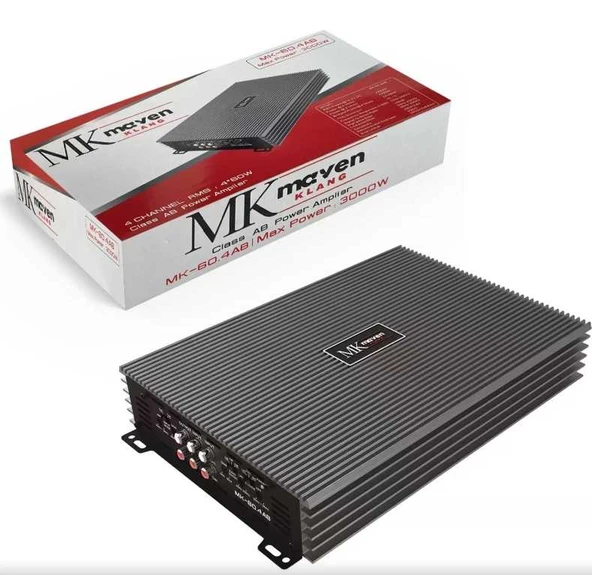 MK MAVEN KLANG MK-60.4AB 4 KANAL 60 RMS 3000W AB CLASS POWER CAR AMPLIFIER