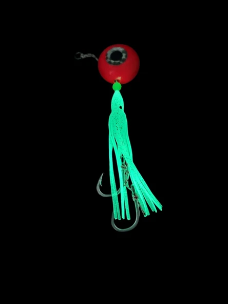 S.F. Melek Gözü Jig 120g Kırmızı UV - 0/2 No Paslanmaz İğne - UV Glow