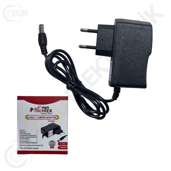 HIGHTEK HT-6223 Adaptör 6 Volt 1 Amper 5.5x2.5mm