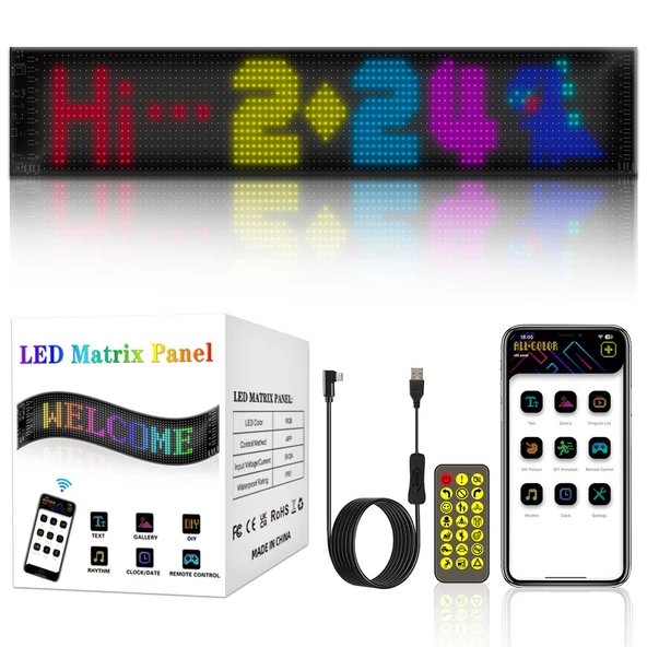 16X96 CAMA YAPIŞAN MATRIX PANEL LED EKRAN