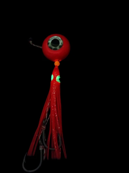 S.F. Melek Gözü Jig 120g Kırmızı UV - 0/2 No Paslanmaz İğne - Resim 3