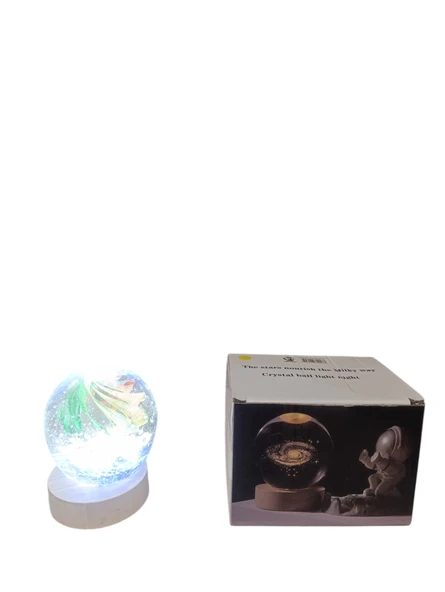 Ahşap altlıklı ışıklı küre - Resim 5