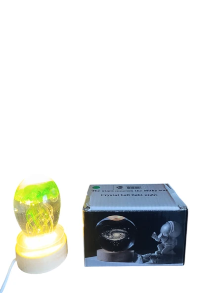 Ahşap altlıklı ışıklı küre - Resim 7