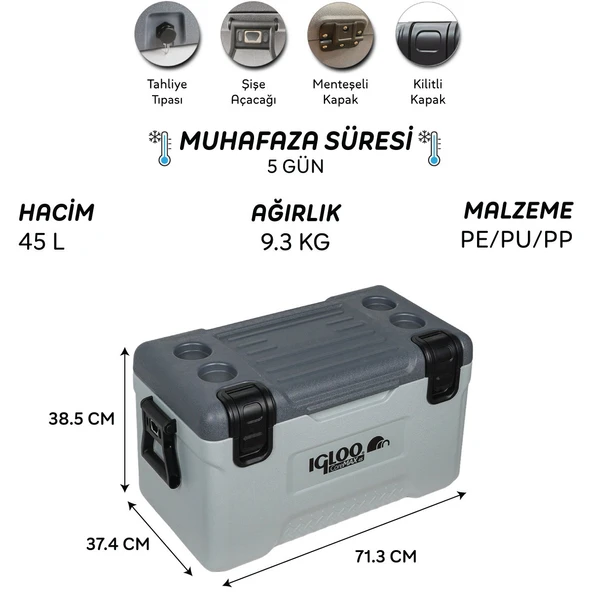 IGLOO CoreMAX 45 Buzluk 45 Litre - Resim 9