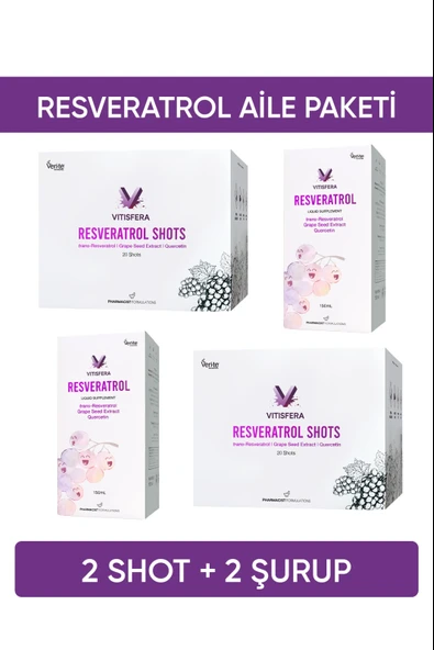 VİTİSFERA Resveratrol Aile Paketi (2 Shot + 2 Şurup) ürün görseli 1