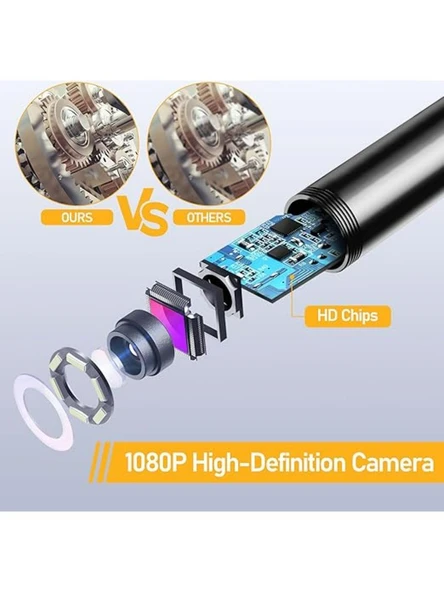 BLUE İNTER CMR72 Işıklı 10M Endoskopi Kamerası 1080P Hd Su Geçirmez IP67 8 LED Android ve Ios - 4