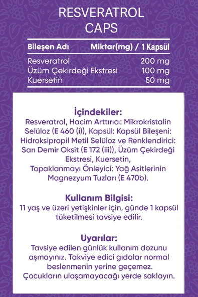 VİTİSFERA Resveratrol Caps Kür Paketi (4 Kutu) - Resim 3