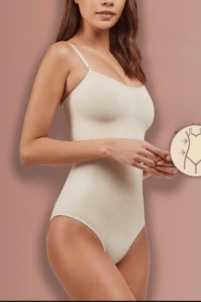 Elite Life Kadın 3D Dikişsiz İnce Askılı Korse Slip Body