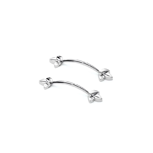 Defne Plastik Kulp Yonca Desenli Model 14 CM (2 Adet)  Gümüş