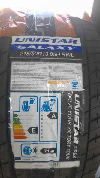 215/50R13 85H UNISTAR GALAXY RWL (BEYAZ YAZILI) 2025 ÜRETİM YAZLIK LASTİK ürün görseli
