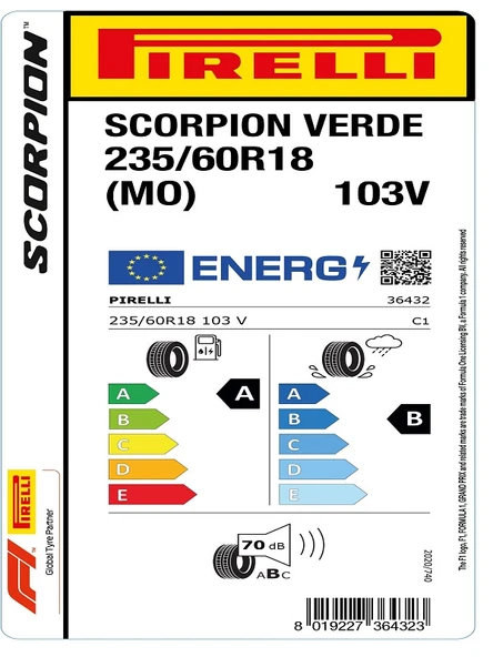 Pirelli 235/60R18 103V Scorpion Verde Mo Oto Yaz Lastiği (Üretim Yılı: 2024) - Resim 2