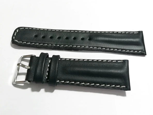 Fado Her Saate Uygun Bombeli  22 mm  Piramit modeli Hakiki Deri (210)  siyah - 2