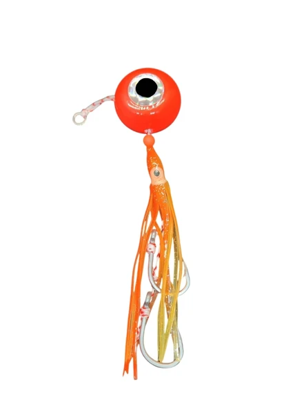 S.F. Melek Gözü Jig 180g Turuncu UV - 0/3 No Paslanmaz İğne - Turuncu Saçak