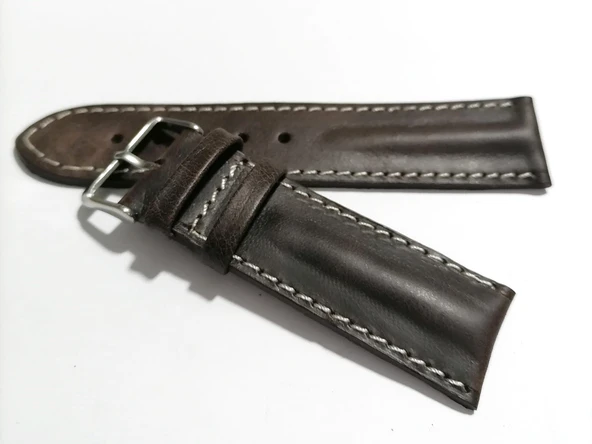 Fado Her Saate Uygun Bombeli  22  mm  Piramit modeli Hakiki Deri (213)  kahverengi