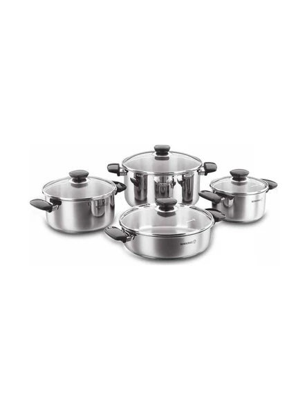 KORKMAZ A1678 8 PARÇA ÇELİK TENCERE SETİ