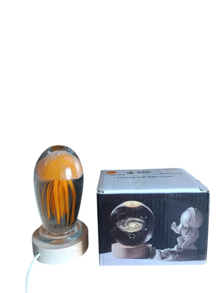 Ahşap altlıklı ışıklı küre - Resim 6