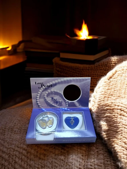 Love pearl istiridye içinde kutu açılımı inci kolye - 5