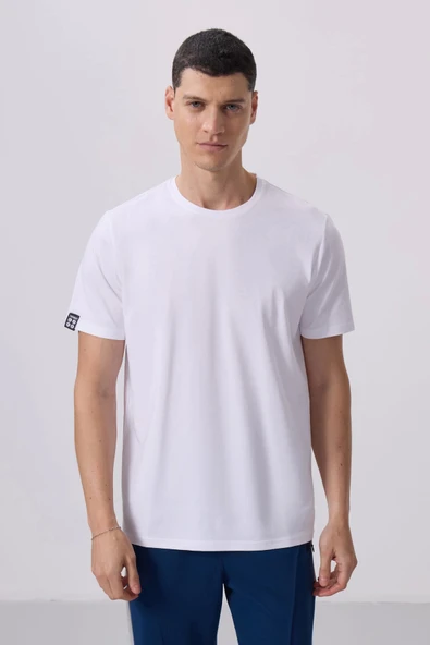 Tommy Life Beyaz Erkek Basic Kısa Kol Standart Kalıp O Yaka T-shirt 87911