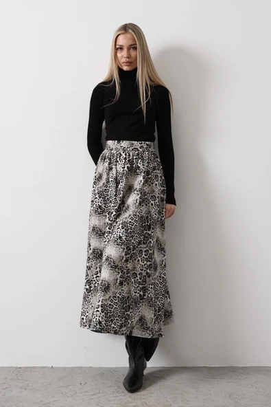 Kloş Leopar Desen Etek - Leopar ürün görseli