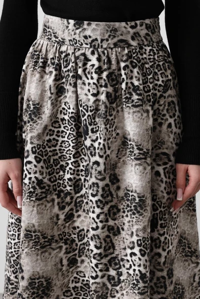 Kloş Leopar Desen Etek - Leopar - Resim 4