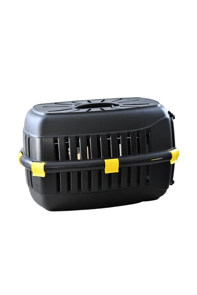 Petbox Kedi Taşıma Çantası Sarı Şeritli Siyah Renk - 3
