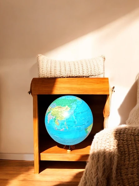 masaüstü 360 derece dönen ışıklı  dünya - Resim 8