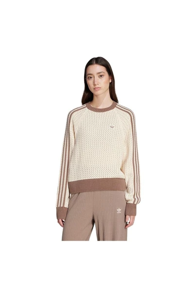 adidas Kadın  Beyaz  Sweatshirt KNITTED CREW JD0907 - 3