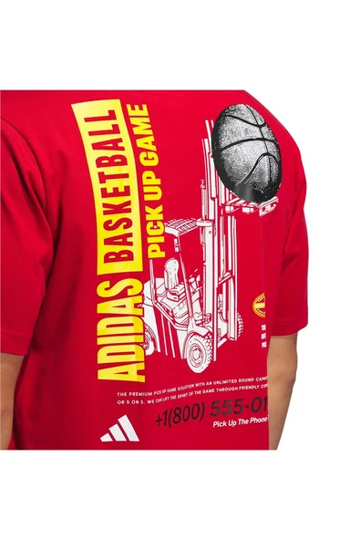 adidas Erkek  Kırmızı  T-shirt SUM NOVELTY T 1 JI7106 - Resim 5