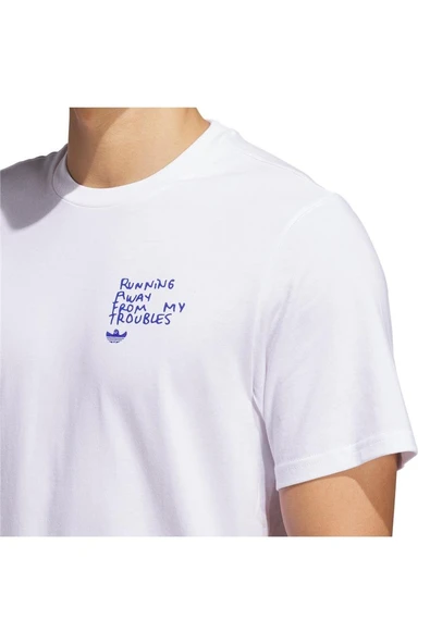 adidas Erkek  Beyaz  T-shirt SHMOO G TEE 2 JC7655 - 5