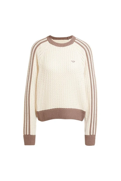 adidas Kadın  Beyaz  Sweatshirt KNITTED CREW JD0907