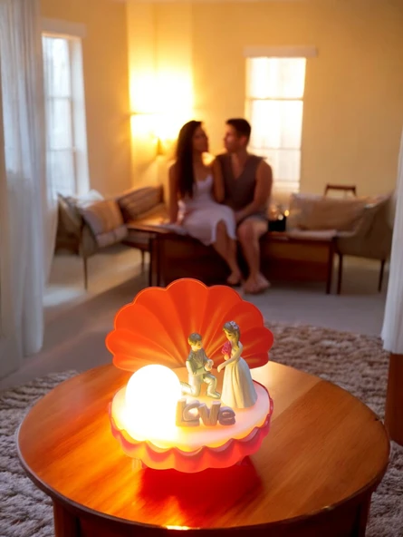 istiridye tasarım ışıklı (inci sevgili)biblo - Resim 2