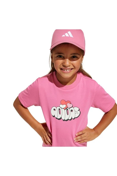 adidas Çocuk  Pembe  T-shirt LK FUN VAL TEE JI6686 - 5
