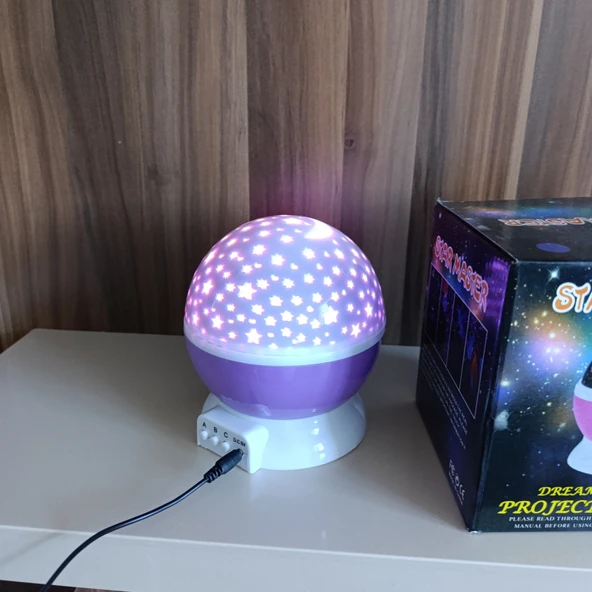 star master çok renkli  yıldızlı ışık görünümlü pilli ve jarz edilir projektör AYDINLATMA - Resim 11