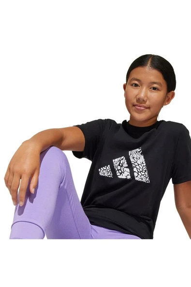 adidas Çocuk  Siyah  T-shirt JG ANIMAL LOGO Siyah JI6733 - 6