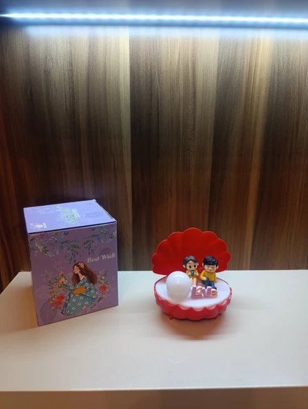 istiridye tasarım ışıklı (inci sevgili)biblo - Resim 4